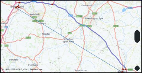 Distance from Guildford to Banbury